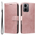 For Xiaomi Redmi 15a 5G Leather Wallet Case with Strap Solid Color Phone Stand Cover