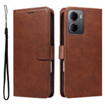 For Xiaomi Redmi 15a 5G Leather Wallet Case with Strap Solid Color Phone Stand Cover