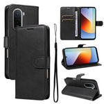 For Xiaomi Poco C85x 5G / Redmi A7 Pro 4G (171.56mm) Leather Wallet Case with Strap Solid Color Phone Stand Cover