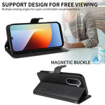 For Xiaomi Poco C85x 5G / Redmi A7 Pro 4G (171.56mm) Leather Wallet Case with Strap Solid Color Phone Stand Cover