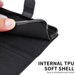 For Xiaomi Poco C85x 5G / Redmi A7 Pro 4G (171.56mm) Leather Wallet Case with Strap Solid Color Phone Stand Cover
