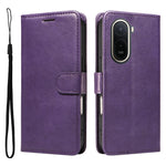 For Xiaomi Poco C85x 5G / Redmi A7 Pro 4G (171.56mm) Leather Wallet Case with Strap Solid Color Phone Stand Cover