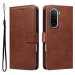 For Xiaomi Poco C85x 5G / Redmi A7 Pro 4G (171.56mm) Leather Wallet Case with Strap Solid Color Phone Stand Cover