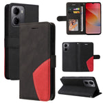 For Xiaomi Redmi 15a 5G Leather Phone Case Stand Wallet with Bi-colour Splicing Design