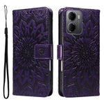 For Xiaomi Redmi 15a 5G Leather Wallet Case Sunflower Imprinted Phone Cover