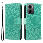 For Xiaomi Redmi 15a 5G Leather Wallet Case Sunflower Imprinted Phone Cover