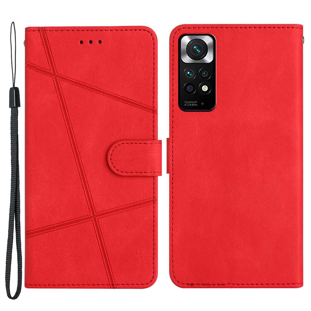 Stødsikkert mobilcover til Xiaomi Redmi Note 11 4G (Qualcomm) / Redmi Note 11S 4G, pungcover i PU-læder med Crazy Horse-tekstur, vendbart cover med rem