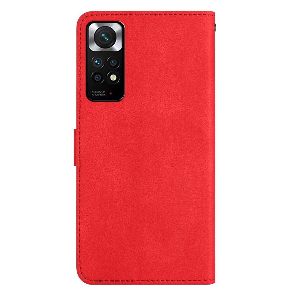 Stødsikkert mobilcover til Xiaomi Redmi Note 11 4G (Qualcomm) / Redmi Note 11S 4G, pungcover i PU-læder med Crazy Horse-tekstur, vendbart cover med rem