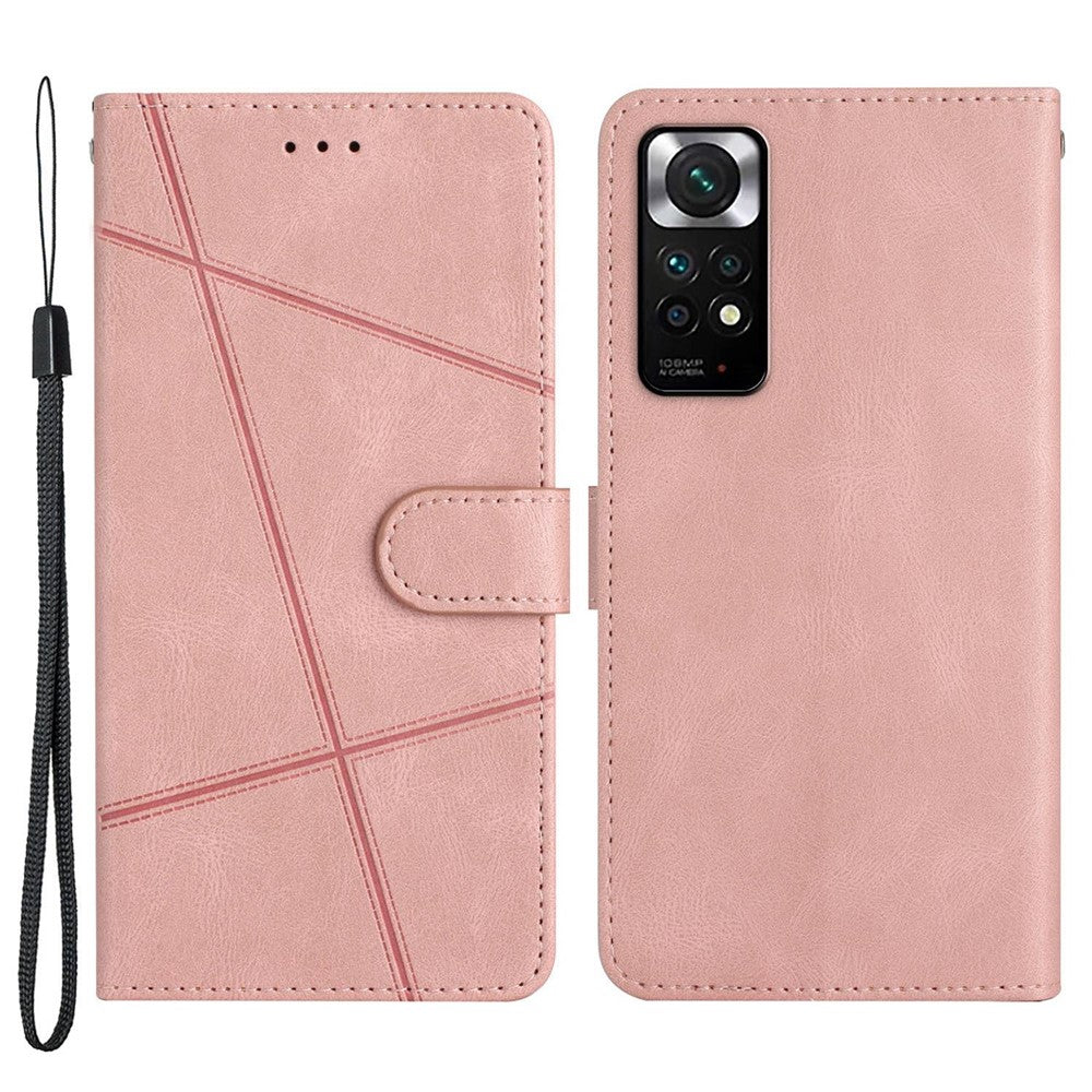 Stødsikkert mobilcover til Xiaomi Redmi Note 11 4G (Qualcomm) / Redmi Note 11S 4G, pungcover i PU-læder med Crazy Horse-tekstur, vendbart cover med rem