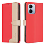 BINFEN COLOR för Xiaomi Redmi 15a 5G Läderfodral Skarvningsfärg RFID-blockerande plånboksfodral med stativ