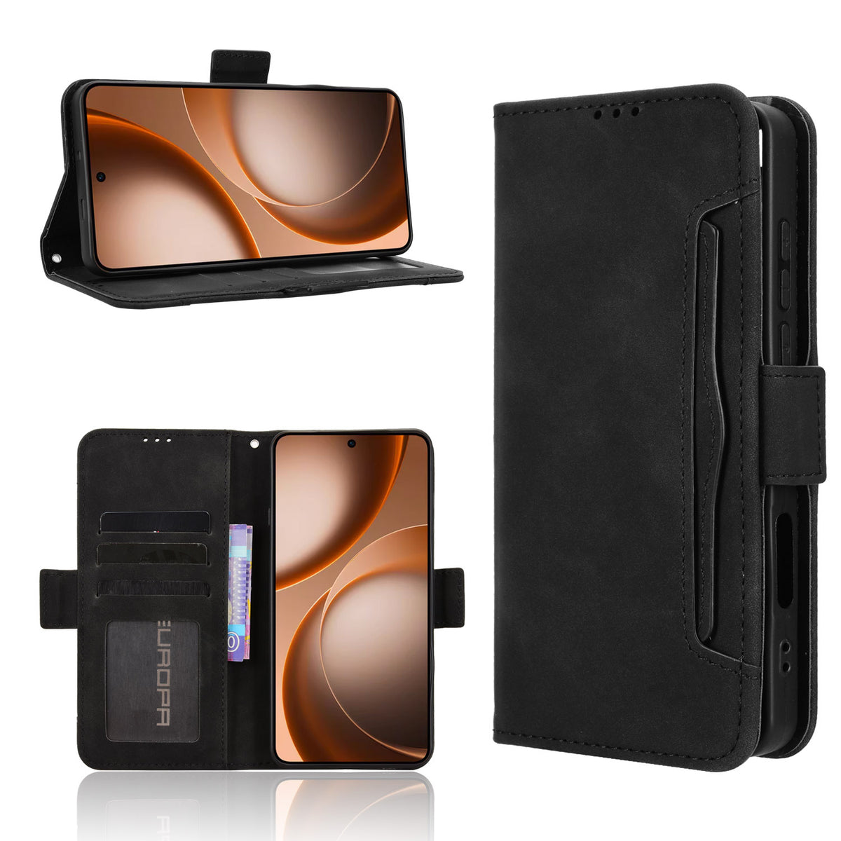 For Oppo Find X9 Ultra 5G Leather Case Phone Wallet Cover with Multiple Card Slots