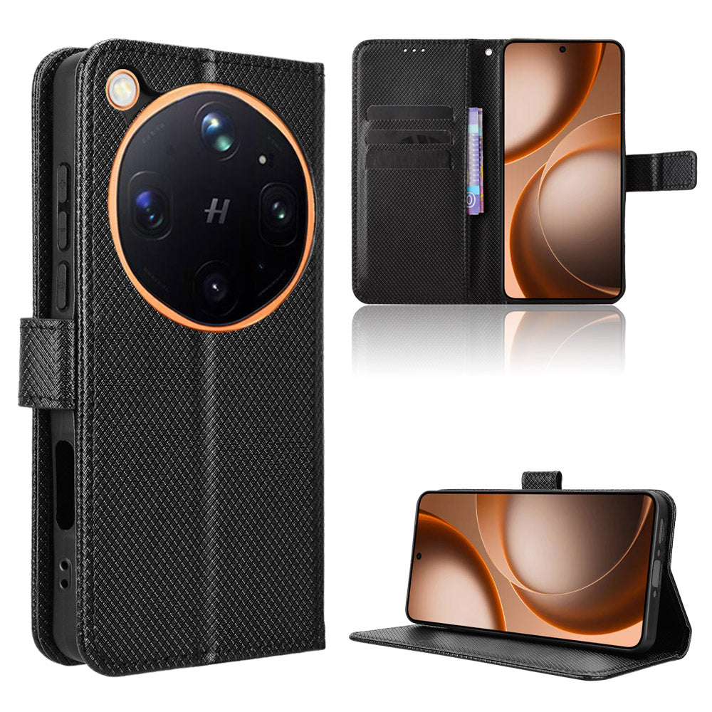 For Oppo Find X9 Ultra 5G Leather Wallet Case with Strap Diamond Texture Phone Cover