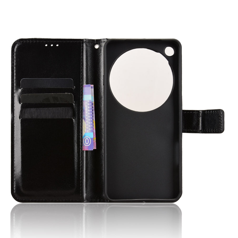 For Oppo Find X9 Ultra 5G PU Leather Case with Strap Crazy Horse Texture Phone Wallet Cover