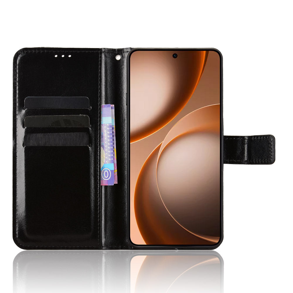 For Oppo Find X9 Ultra 5G PU Leather Case with Strap Crazy Horse Texture Phone Wallet Cover
