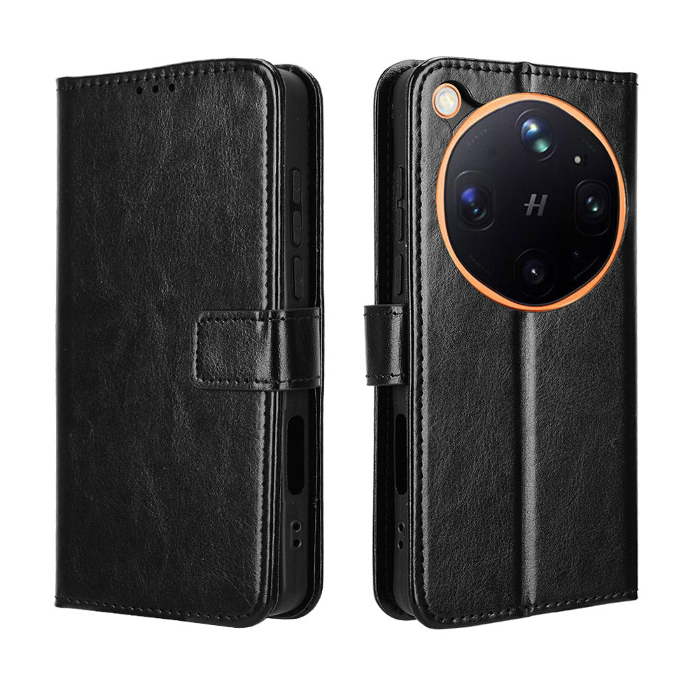 For Oppo Find X9 Ultra 5G PU Leather Case with Strap Crazy Horse Texture Phone Wallet Cover