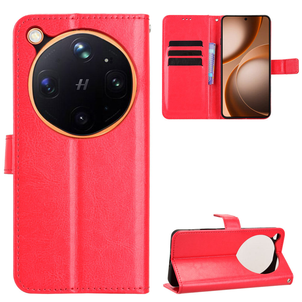 For Oppo Find X9 Ultra 5G PU Leather Case with Strap Crazy Horse Texture Phone Wallet Cover