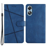 Wallet Phone Case for Oppo A17 4G / A17k 4G Lines Imprinted Protective Case Crazy Horse Texture PU Leather Cover with Strap