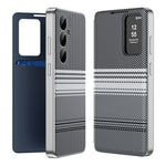 For Samsung Galaxy S25 Case Card Slot View Window Gradient Color Checkered Pattern Leather Phone Cover
