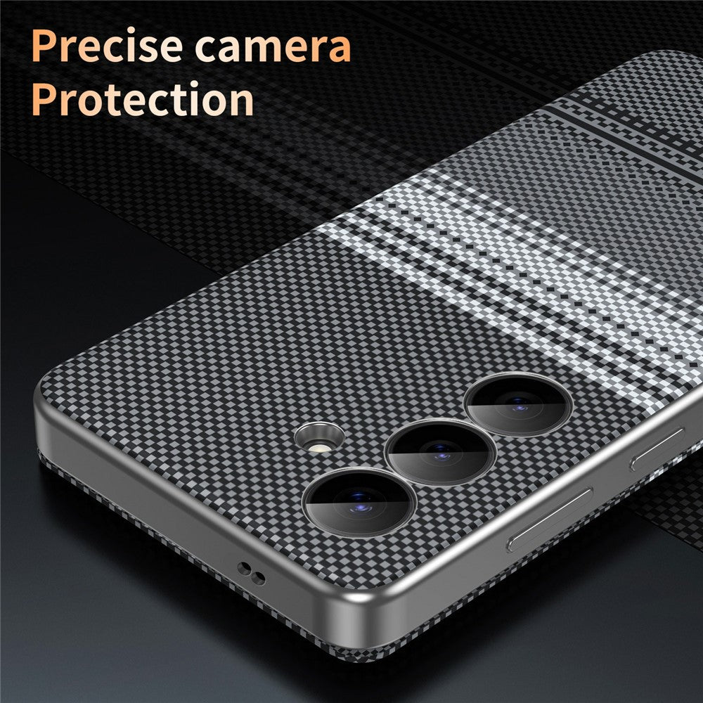 For Samsung Galaxy S25 Case Card Slot View Window Gradient Color Checkered Pattern Leather Phone Cover