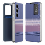 For Samsung Galaxy S25 Case Card Slot View Window Gradient Color Checkered Pattern Leather Phone Cover