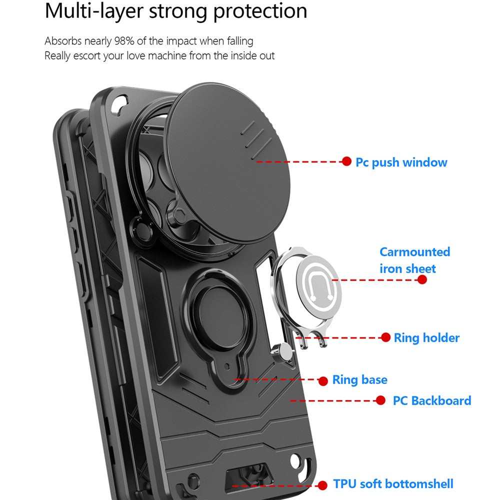 For Xiaomi Redmi Note 15 Pro 4G (Global) Case Slide Camshield Kickstand PC + TPU Phone Cover