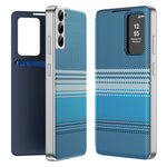 For Samsung Galaxy S22 5G Case Card Slot View Window Gradient Color Checkered Pattern Leather Phone Cover