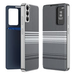 For Samsung Galaxy S22+ 5G Case Card Slot View Window Gradient Color Checkered Pattern Leather Phone Cover