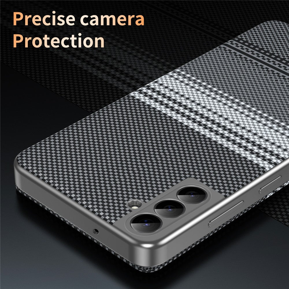 For Samsung Galaxy S22+ 5G Case Card Slot View Window Gradient Color Checkered Pattern Leather Phone Cover