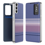 For Samsung Galaxy S22+ 5G Case Card Slot View Window Gradient Color Checkered Pattern Leather Phone Cover
