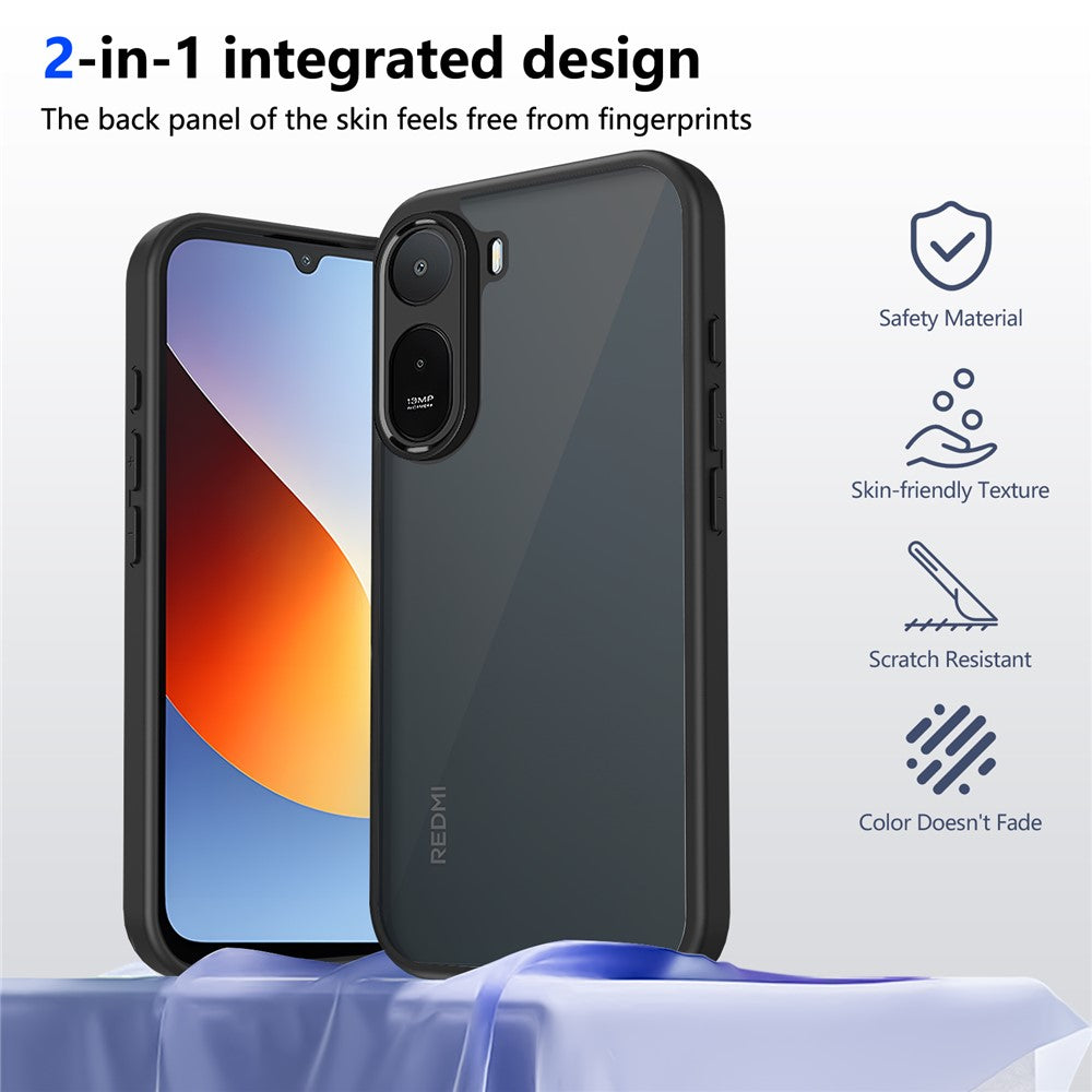 Skin Touch Case For Xiaomi Poco C85x 5G / Redmi A7 Pro 4G (171.56mm) / Redmi A7 Pro 5G Matte PC + TPU Anti-Drop Phone Cover
