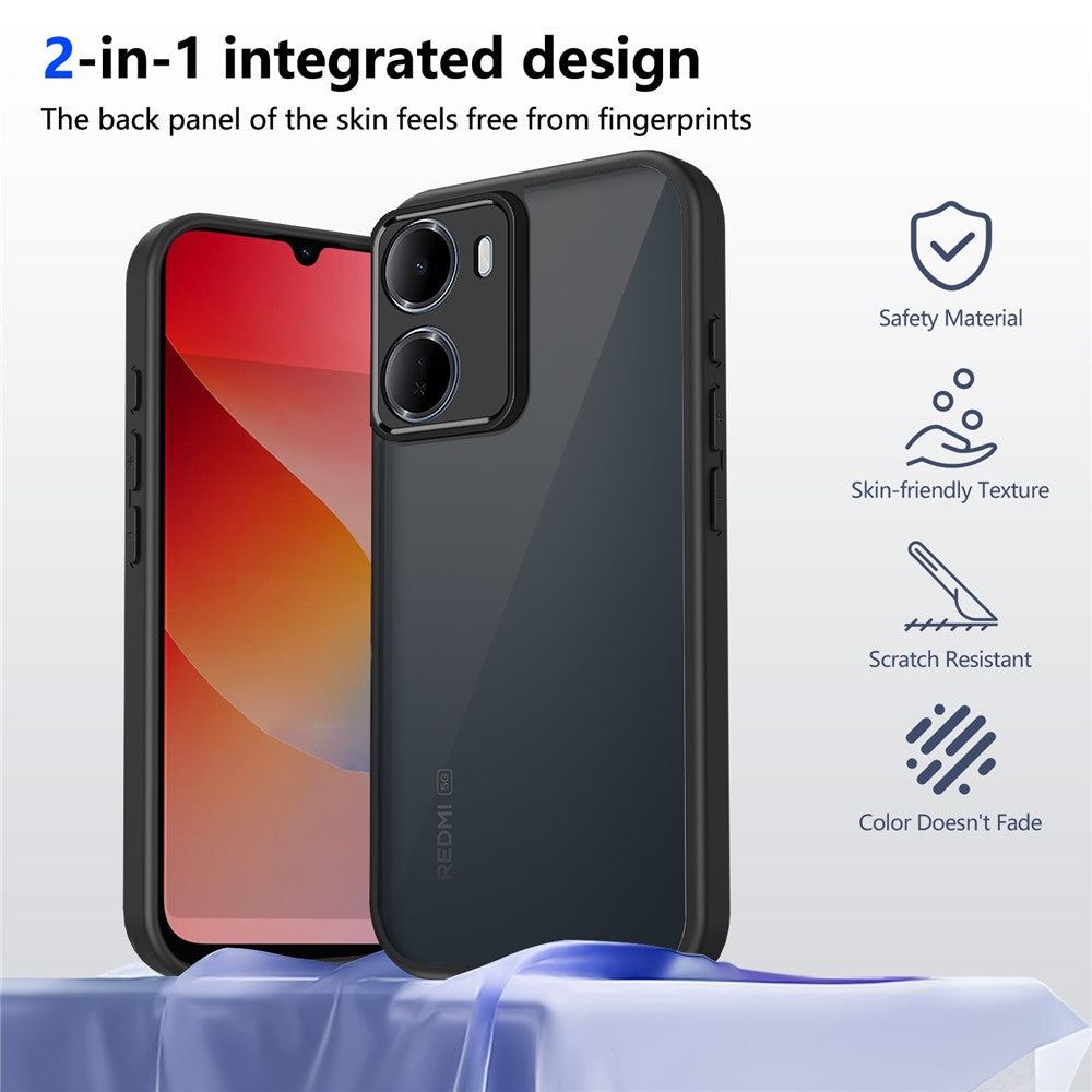 For Xiaomi Redmi 15a 5G Case Skin Touch Matte PC + TPU Anti-Drop Phone Cover