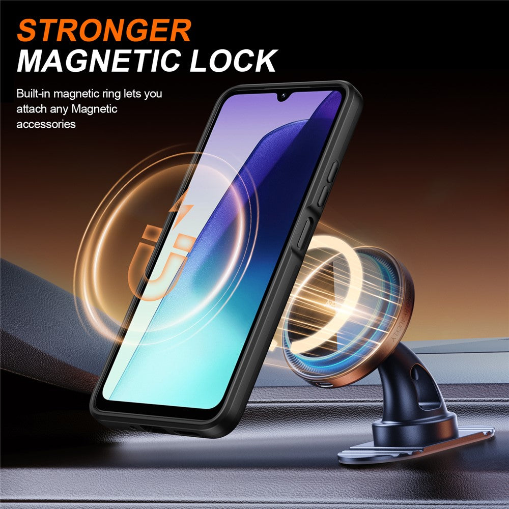 Magnetisk cover til Xiaomi Poco C75 4G / Redmi 14C 4G / Redmi 14C 5G / Redmi 14R 5G med ringstativ, skydekamera og TPU-PC-hybridcover
