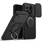 For Xiaomi 15T Magnetic Case Ring Kickstand Slide Camera Cover TPU PC Hybrid Phone Shell