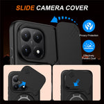 For Xiaomi 15T Magnetic Case Ring Kickstand Slide Camera Cover TPU PC Hybrid Phone Shell