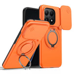 For Xiaomi 15T Magnetic Case Ring Kickstand Slide Camera Cover TPU PC Hybrid Phone Shell
