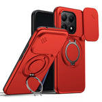 For Xiaomi 15T Magnetic Case Ring Kickstand Slide Camera Cover TPU PC Hybrid Phone Shell