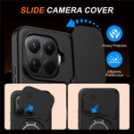 Magnetisk cover til Xiaomi 15T Pro med ringholder, kameraskydedæksel, TPU- og PC-hybridtelefoncover