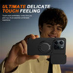 For Xiaomi Redmi Note 14 5G / Note 14 4G (163.25mm) Magnetic Case Ring Kickstand Slide Camera Cover TPU PC Hybrid Phone Shell