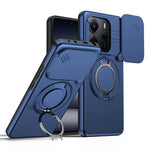 For Xiaomi Redmi Note 14 5G / Note 14 4G (163.25mm) Magnetic Case Ring Kickstand Slide Camera Cover TPU PC Hybrid Phone Shell