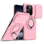 For Xiaomi Redmi Note 14 5G / Note 14 4G (163.25mm) Magnetic Case Ring Kickstand Slide Camera Cover TPU PC Hybrid Phone Shell
