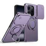 For Xiaomi Redmi Note 14 5G / Note 14 4G (163.25mm) Magnetic Case Ring Kickstand Slide Camera Cover TPU PC Hybrid Phone Shell
