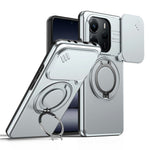 For Xiaomi Redmi Note 14 5G / Note 14 4G (163.25mm) Magnetic Case Ring Kickstand Slide Camera Cover TPU PC Hybrid Phone Shell
