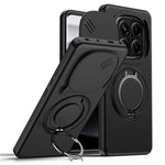 Magnetic Case for Xiaomi Poco X7 5G / Redmi Note 14 Pro 4G / 14 Pro 5G / 14 Pro+ 5G Ring Kickstand Slide Camera Cover TPU PC Hybrid Phone Shell