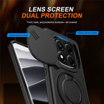 Magnetic Case for Xiaomi Poco X7 5G / Redmi Note 14 Pro 4G / 14 Pro 5G / 14 Pro+ 5G Ring Kickstand Slide Camera Cover TPU PC Hybrid Phone Shell