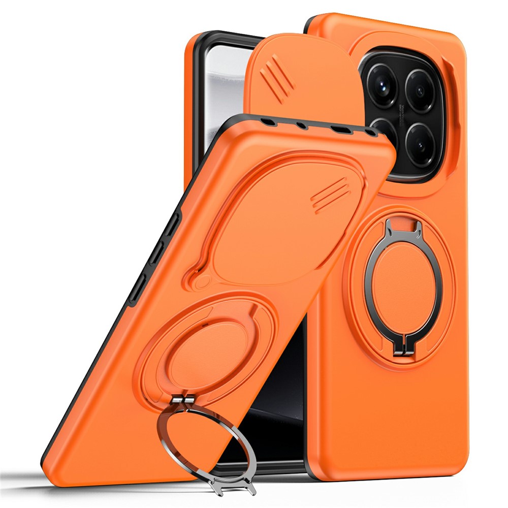 Magnetic Case for Xiaomi Poco X7 5G / Redmi Note 14 Pro 4G / 14 Pro 5G / 14 Pro+ 5G Ring Kickstand Slide Camera Cover TPU PC Hybrid Phone Shell