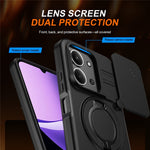 For Xiaomi Redmi 15C 4G (EU) (173mm)  /  15C 5G (EU) (173mm) Magnetic Case Ring Kickstand Slide Camera Cover TPU PC Hybrid Phone Shell