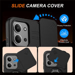 For Xiaomi Redmi 15C 4G (EU) (173mm)  /  15C 5G (EU) (173mm) Magnetic Case Ring Kickstand Slide Camera Cover TPU PC Hybrid Phone Shell