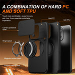 For Xiaomi Redmi 15C 4G (EU) (173mm)  /  15C 5G (EU) (173mm) Magnetic Case Ring Kickstand Slide Camera Cover TPU PC Hybrid Phone Shell
