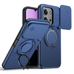 For Xiaomi Redmi 15C 4G (EU) (173mm)  /  15C 5G (EU) (173mm) Magnetic Case Ring Kickstand Slide Camera Cover TPU PC Hybrid Phone Shell