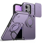 For Xiaomi Redmi 15C 4G (EU) (173mm)  /  15C 5G (EU) (173mm) Magnetic Case Ring Kickstand Slide Camera Cover TPU PC Hybrid Phone Shell